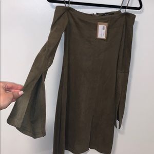 Olivaceous suede dress